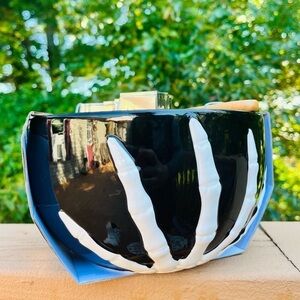 Bake Shop Skeleton Hands Halloween Mixing Bowl Set Cookie Cutters Spatula NWT